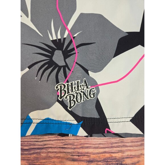 Billabong Mens Floral Board Shorts Size 32 Blue/Gray/Black 100% Polyester - Picture 6 of 8